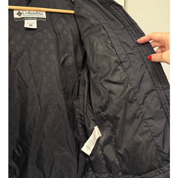 Columbia Womans M Down $225 Puffer Jacket Waterproof Hooded Coat Snow Black - Picture 5 of 9